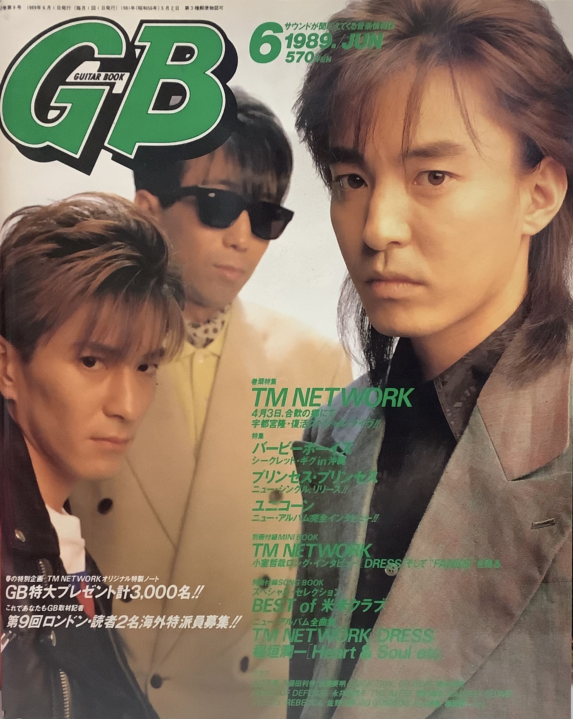 GB (GUITAR BOOK) 1989年6月号○表紙・特集＆ミニブック付=TM NETWORK 